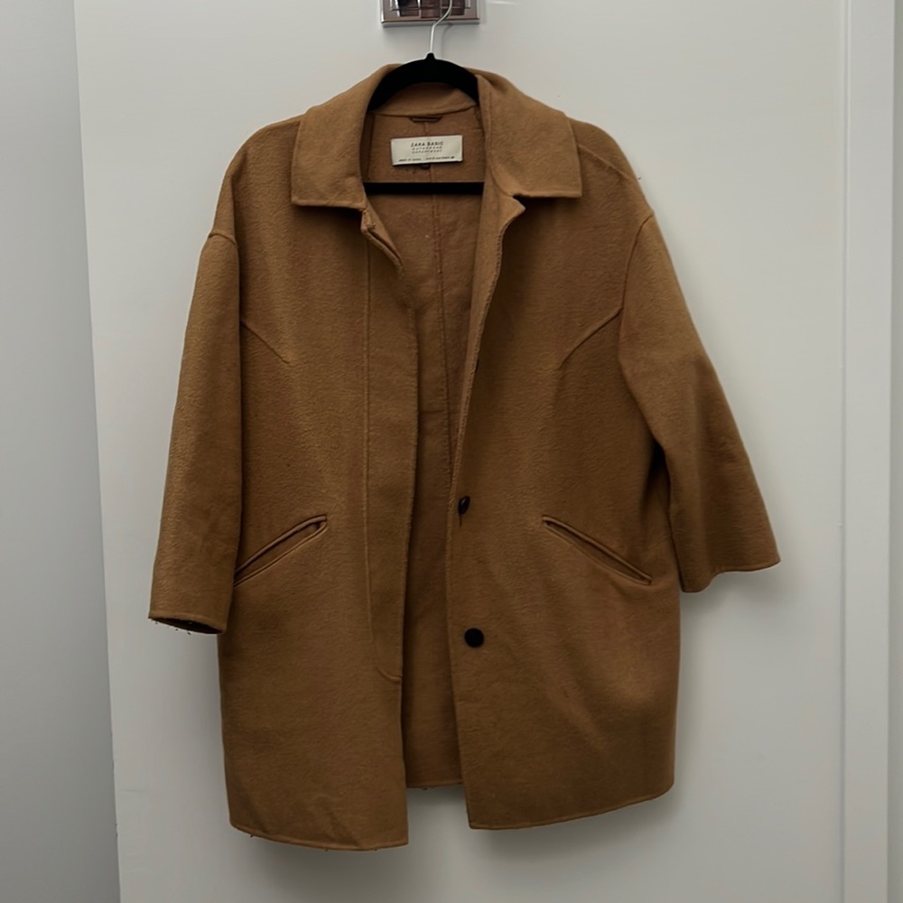 Zara Basic Camel Brown Lightweight Coat